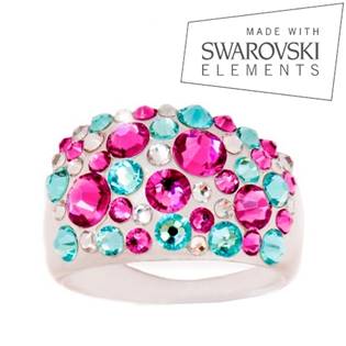 Prsten s krystaly Crystals from Swarovski®, Pink/Turquois
