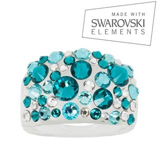 Prsten s krystaly Crystals from Swarovski®, Blue Zircon