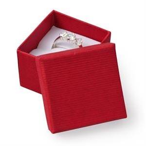 Malá dárková krabička na prsten - červená
