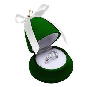 Vánoční dárková krabička na prsten - zvonek zelený