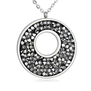Ocelový náhrdelník s krystaly Crystals from Swarovski®, LIGHT CHROME