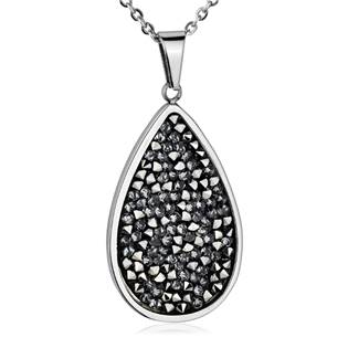 Ocelový náhrdelník s krystaly Crystals from Swarovski®, GREY METALISEÉ