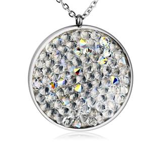 Ocelový náhrdelník s krystaly Crystals from Swarovski®, CRYSTAL AB