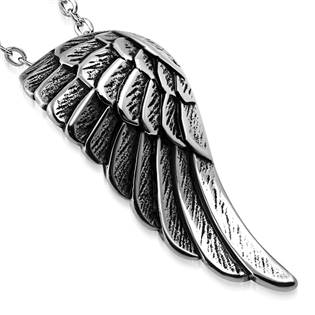 Ocelový přívěšek - andělské křídlo