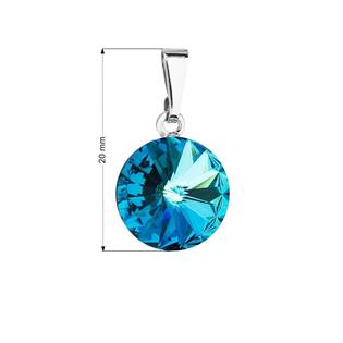 Přívěsek bižuterie se Swarovski krystaly, Bermuda Blue