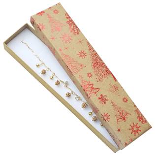 Vánoční dárková krabička na náramek - červený motiv