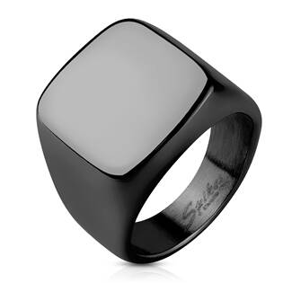 Pečetní ocelový prsten černý