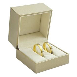 Zlacená koženková krabička na snubní prsteny