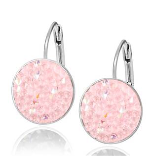 Náušnice s krystaly Crystals from Swarovski® LIGHT ROSE AB
