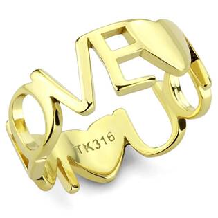 Zlacený ocelový prsten LOVE