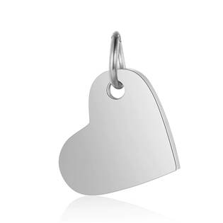 Malý ocelový přívěšek s kroužkem - srdce 14 mm
