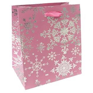 Vánoční dárková taška - světle růžová