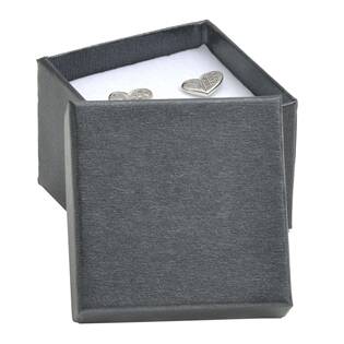 Malá dárková krabička na prsten kovově černá