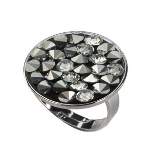 Prsten s krystaly Crystals from Swarovski® LIGHT CHROME