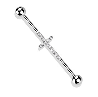 Industrial piercing TITAN - kříž