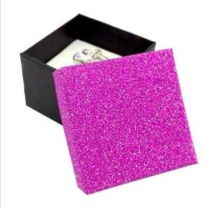Dárková krabička na prsten růžová/černá