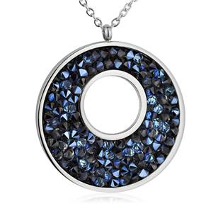 Ocelový náhrdelník s krystaly Crystals from Swarovski®, BERMUDA BLUE