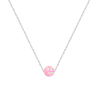 Ocelový náhrdelník s opálem - kulička 6 mm