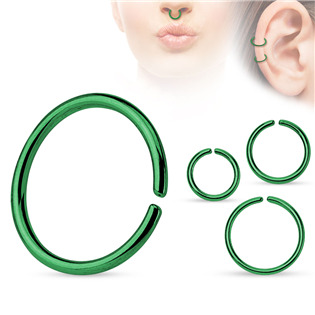 Piercing do nosu - kruh zelený