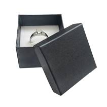 Dárková krabička na prsten nebo náušnice kovově černá