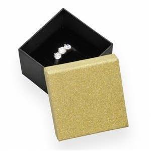 Dárková krabička na prsten zlatá/černá
