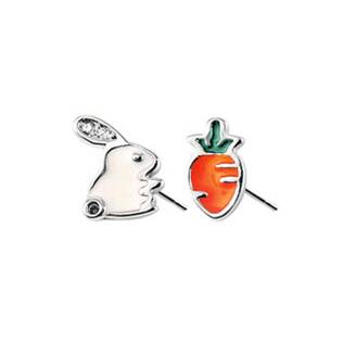 Dětské stříbrné náušnice králík s mrkví