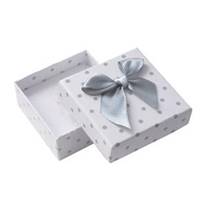 Krabička na soupravu šperků bílá, šedé puntíky