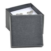Malá dárková krabička na prsten kovově černá
