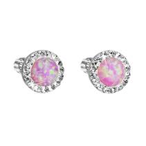 Náušnice s kamínky Crystals from Swarovski® růžový opál