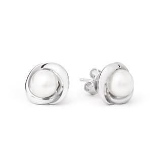 Perlové náušnice – bílé přírodní perly 