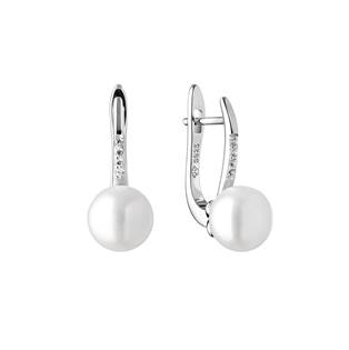 Perlové náušnice – bílé přírodní perly