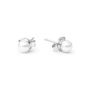 Perlové náušnice – bílé přírodní perly 4,5-5 mm