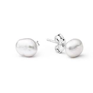 Perlové náušnice – bílé přírodní perly 6-7 mm