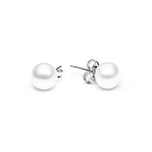 Perlové náušnice – bílé přírodní perly 7,5-8 mm