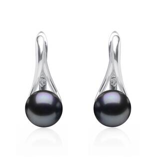 Perlové náušnice – černé přírodní perly