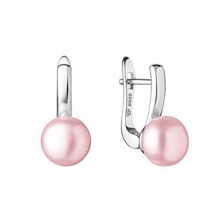 Perlové náušnice – růžovofialové přírodní perly
