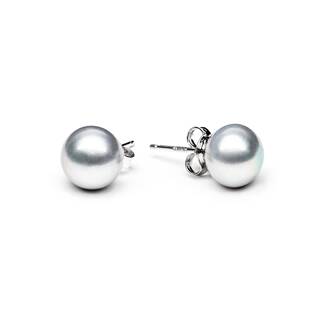 Perlové náušnice – šedé přírodní perly 8,5-9 mm
