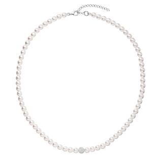 Perlový náhrdelník bílý s Preciosa krystaly