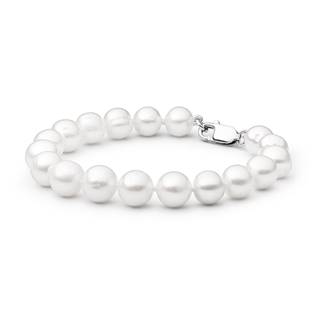 Perlový náramek z pravých říčních perel bílý 