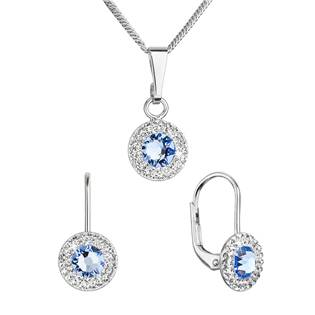 Sada šperků s krystaly Swarovski náušnice a přívěsek, Ligt Sapphire