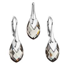 Souprava stříbrných šperků kameny s Crystals from Swarovski® BLACK DIAMOND