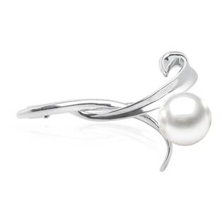 Stříbrná brož s pravou říční perlou