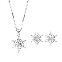 Stříbrná souprava šperků - sněhové vločky