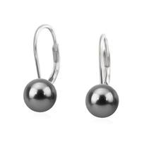 Stříbrné náušnice - šedé perly 8 mm