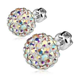 Stříbrné náušnice kuličky s krystaly Crystals from Swarovski® AB