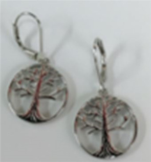 Stříbrné náušnice na klapku - strom života