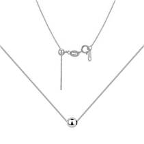 Stříbrný čtvercový náhrdelník s kuličkou 6 mm