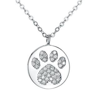 Střibrný náhrdelník kolečko - psí tlapka