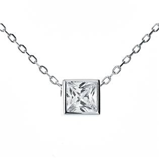 Střibrný náhrdelník s přívěškem - čtvereček