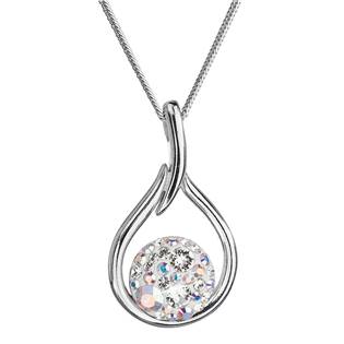 Stříbrný náhrdelník se Swarovski krystaly kapka, AB